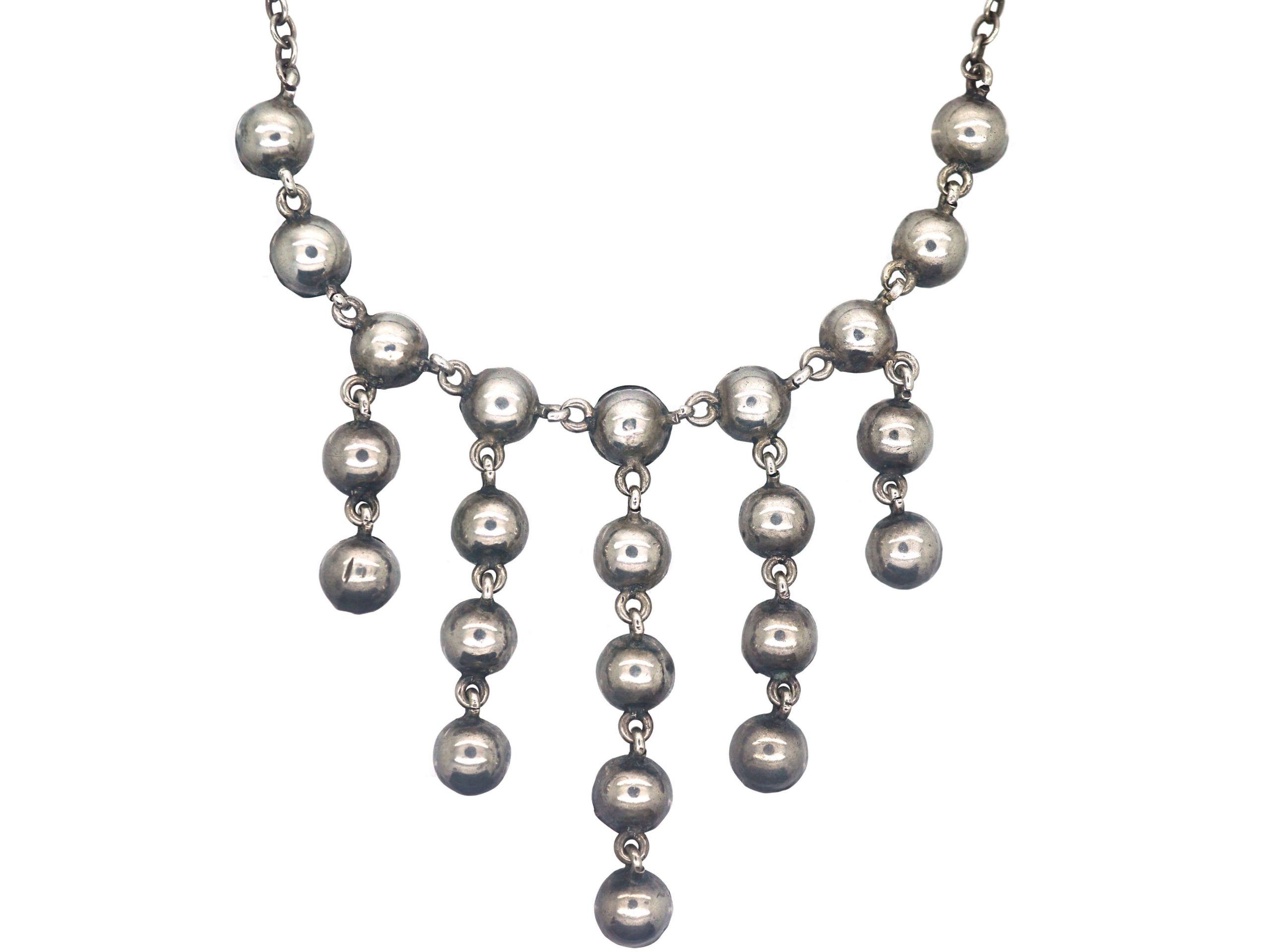 A silver necklace